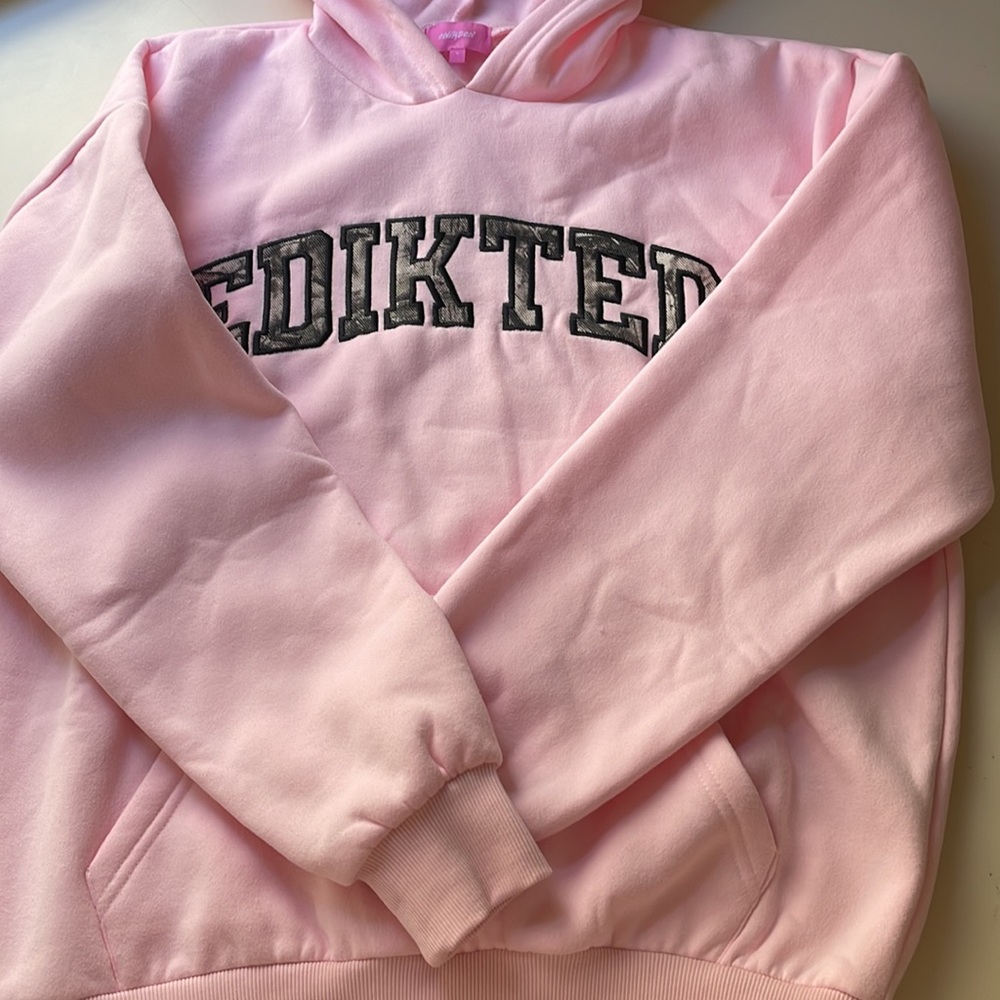 EDIKTED Pink Camo Logo Hoodie - Picture 2 of 5